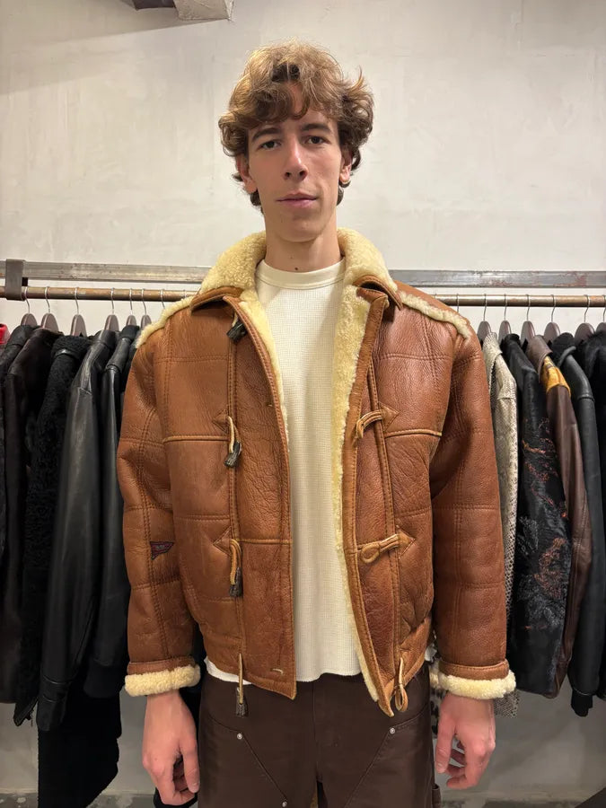 1980s Valentino Brown Shearling Leather Jacket XYDnSEg 2
