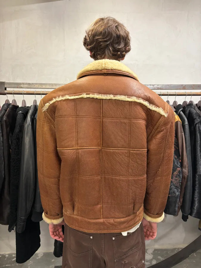 1980s Valentino Brown Shearling Leather Jacket XYDnSEg 3