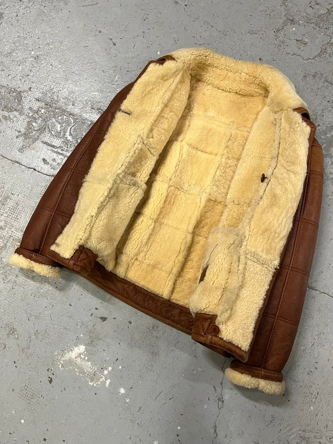 1980s Valentino Brown Shearling Leather Jacket XYDnSEg 5