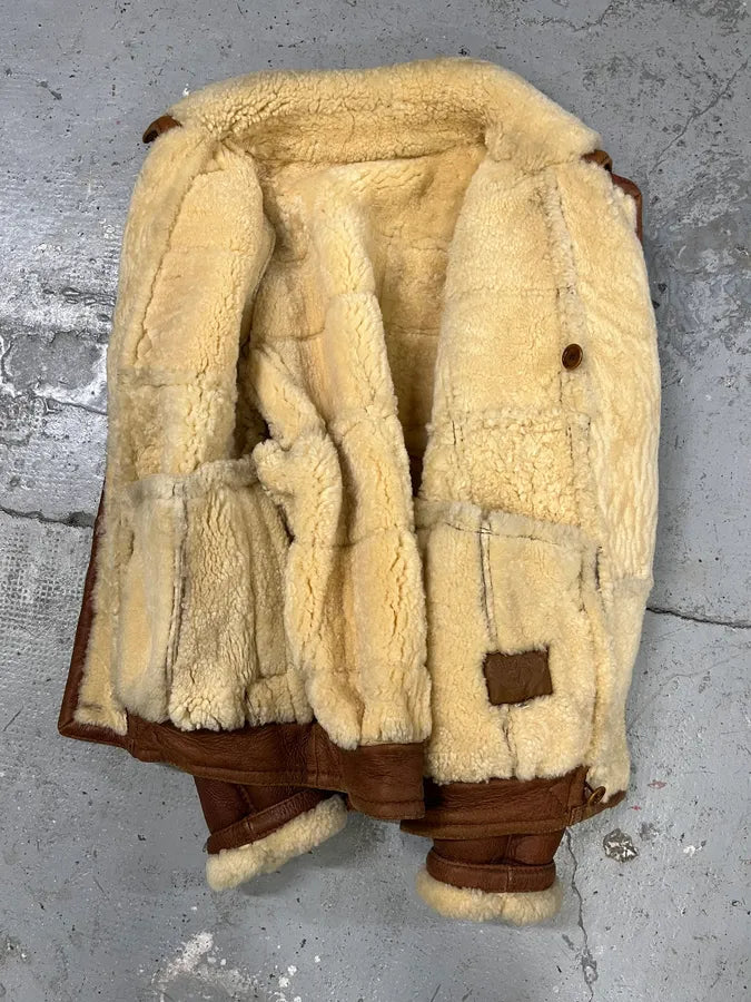 1980s Valentino Brown Shearling Leather Jacket XYDnSEg 6