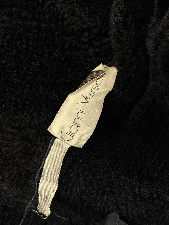 1980s Gianni Versace Black Leather Asymmetrical Coat qxPOVrb 8