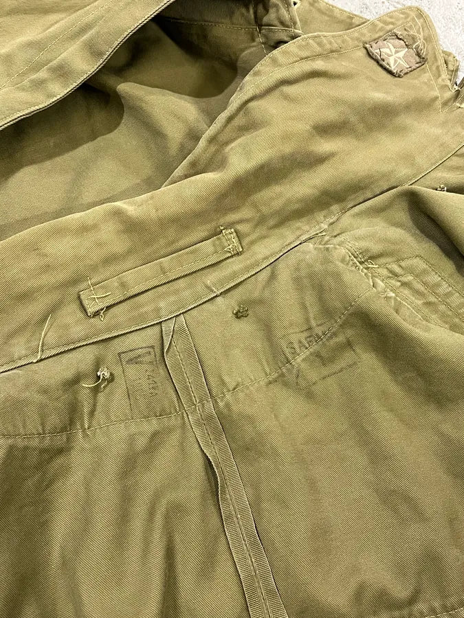 1980s Vintage Military Green Buttoned Hooded Jacket ltAvdCF 9