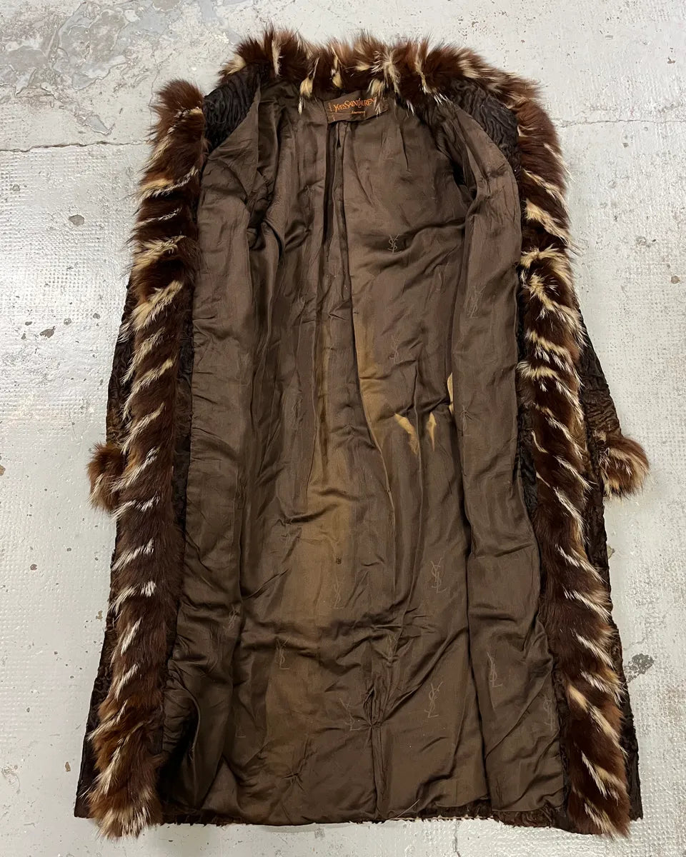 1980s Yves Saint Laurent Astrakhan Fur Relief Coat CnixqwE 10