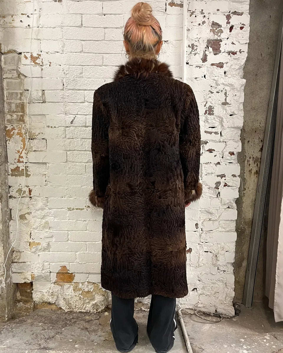 1980s Yves Saint Laurent Astrakhan Fur Relief Coat CnixqwE 2