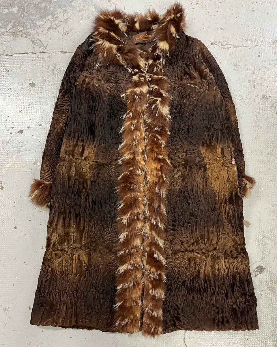 1980s Yves Saint Laurent Astrakhan Fur Relief Coat CnixqwE 3