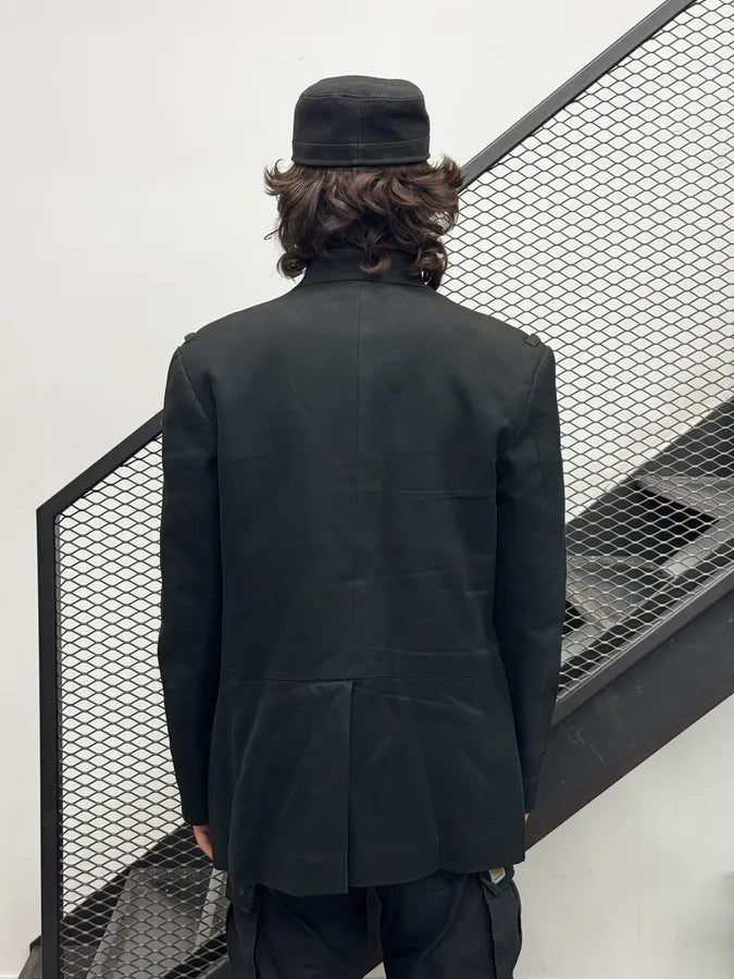 1990s Yves Saint Laurent Black Officer Jacket ruOIwvM 3