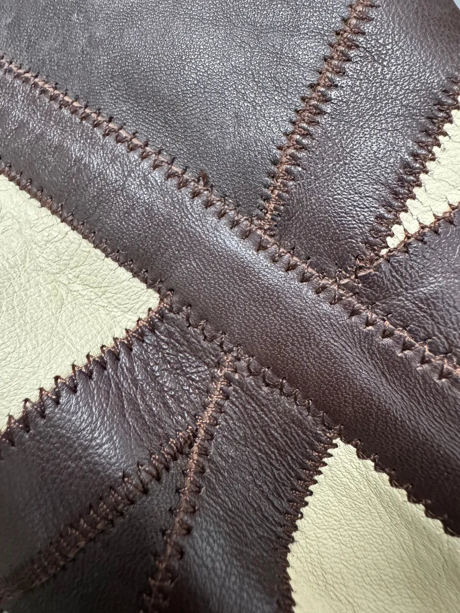 1980s Yves Saint Laurent Losange Beige Brown Leather Jacket (S) 8