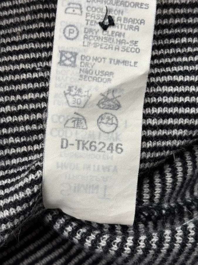 AW1981 Giorgio Armani Grey Striped Cotton Polo Sweater aQsHfyH 10