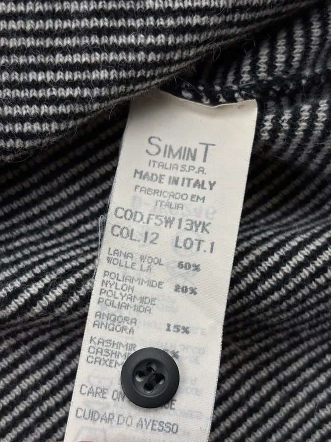 AW1981 Giorgio Armani Grey Striped Cotton Polo Sweater aQsHfyH 9