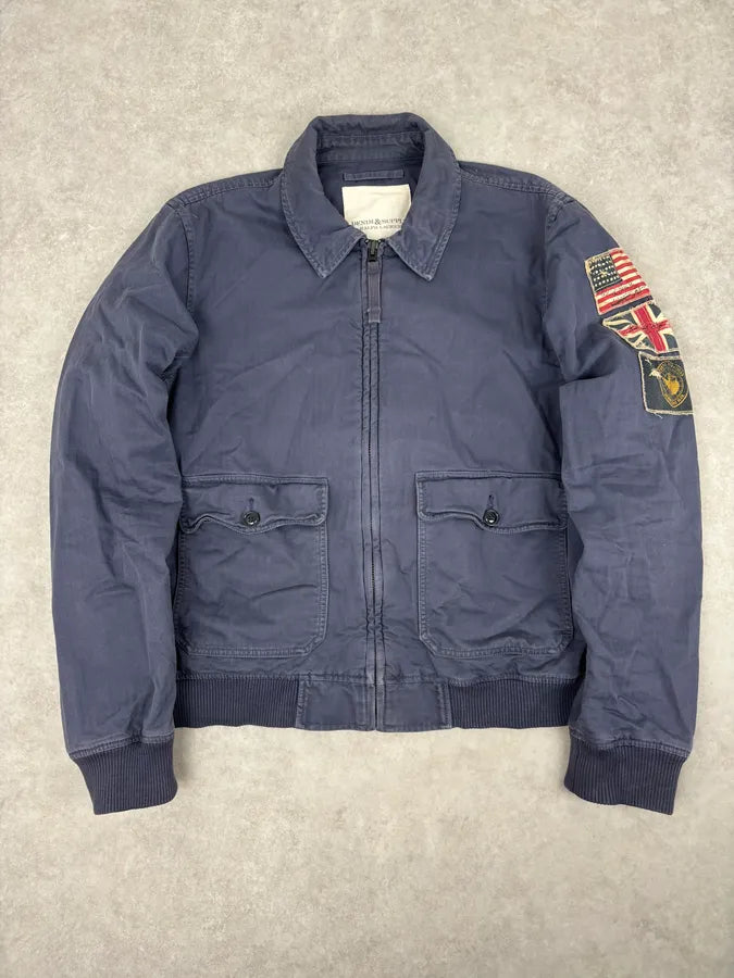 2010s Ralph Lauren Navy Faded Cargo Bomber Jacket HNdjaSo 0