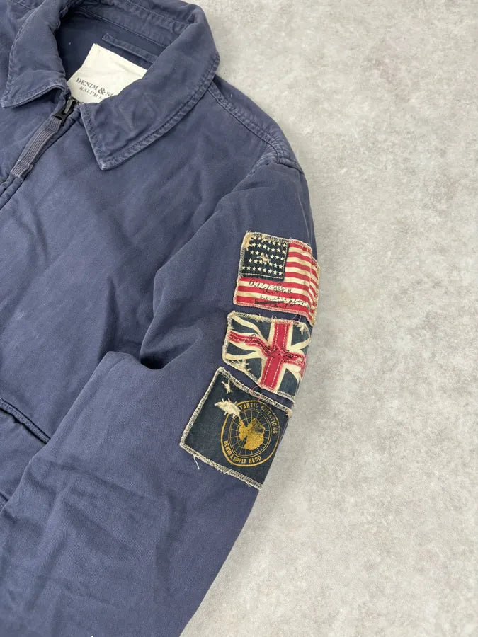 2010s Ralph Lauren Navy Faded Cargo Bomber Jacket HNdjaSo 7