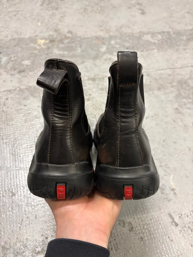 FW1999 Prada Brown Leather Vibram Boots aktytNG 6