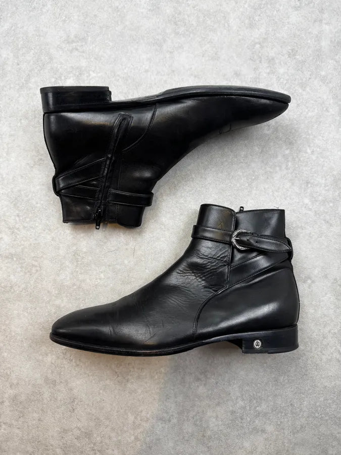 AW2015 Roberto Cavalli Black Ornament Buckle Chelsea Boots xcbuLhp 2