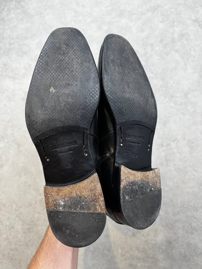 AW2015 Roberto Cavalli Black Ornament Buckle Chelsea Boots xcbuLhp 5