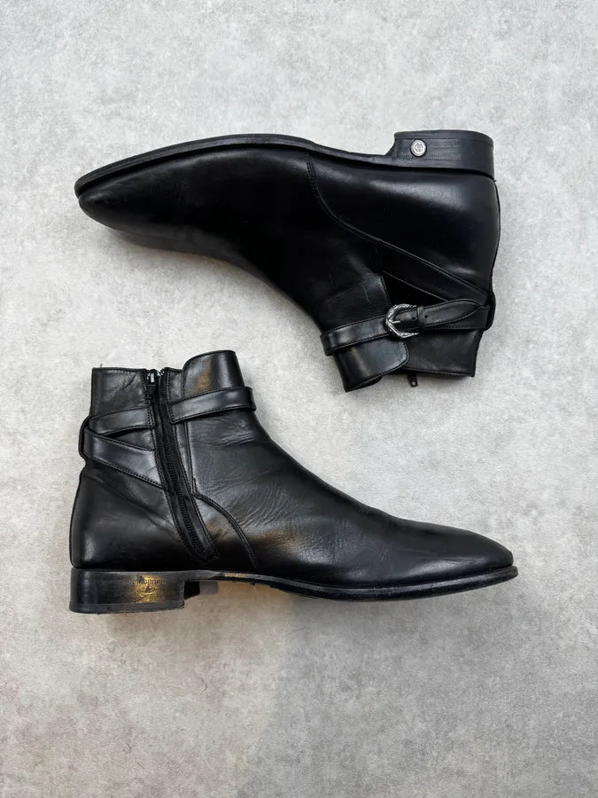 AW2015 Roberto Cavalli Black Ornament Buckle Chelsea Boots xcbuLhp 1