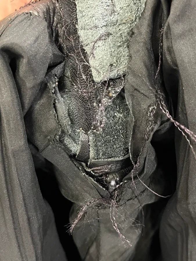 1990s Archive Black Biker Padded Belted Leather Pants tCpJFaz 11