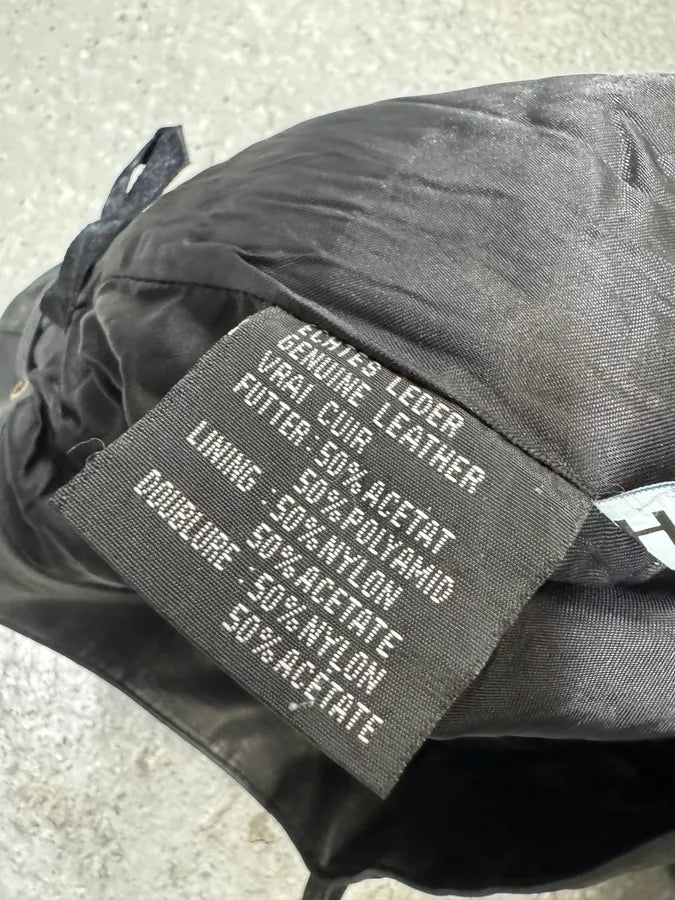 1990s Archive Black Leather Laced Pants (M/L) HpKWaqQ 8