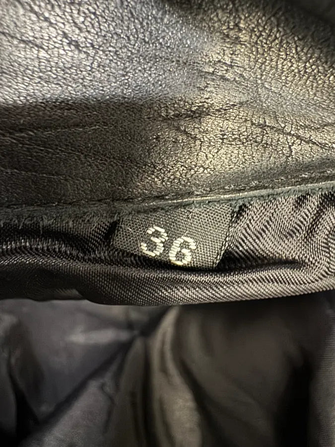 1990s Archive Black Leather Laced Pants HpKWaqQ 9
