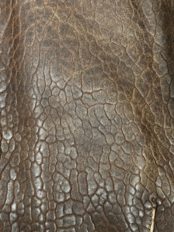 1990s Archive Brown Fur Collar Aviator Bomber Leather Jacket NOPBuXy 12