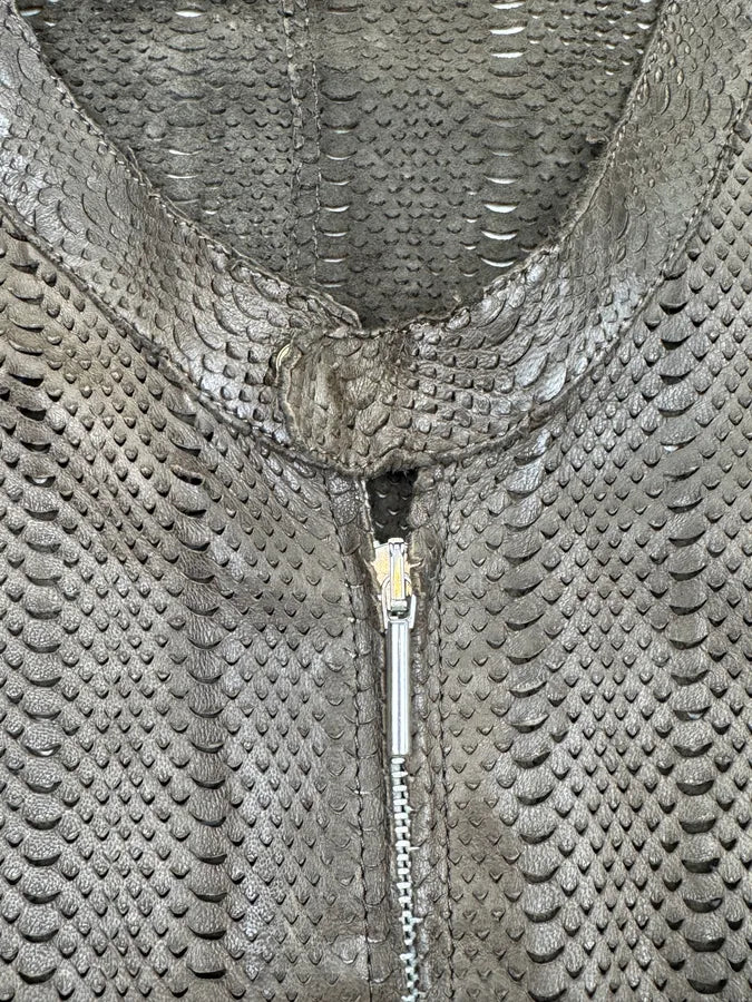 1990s Archive Brown Perforated Avant-Garde Leather Jacket CtEqrrw 8