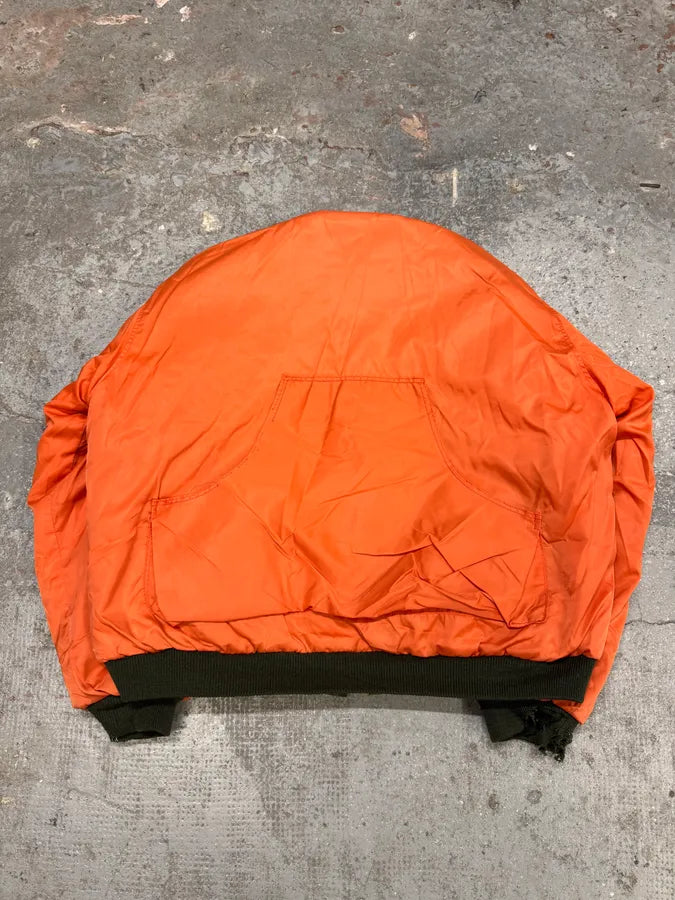 1990s Archive Hunting Reversible Orange Camouflage Bomber Jacket (L) 4