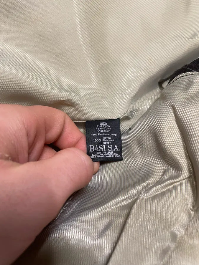 1990s Armand Basi Brown Pony Hair Leather Jacket (L) 9