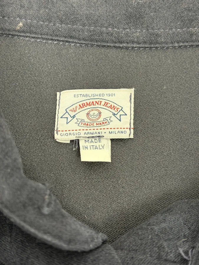 1990s Armani Alcantara Navy Dark Shirt yMUBZlH 9