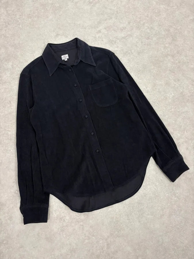 1990s Armani Alcantara Navy Dark Shirt yMUBZlH 3