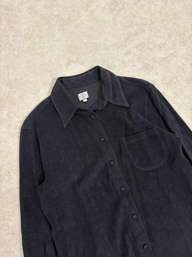 1990s Armani Alcantara Navy Dark Shirt yMUBZlH 4