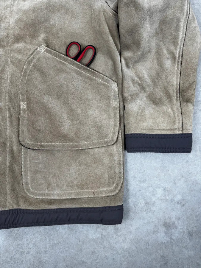 1990s Armani Beige Shearling Leather Jacket tbOktxx 8