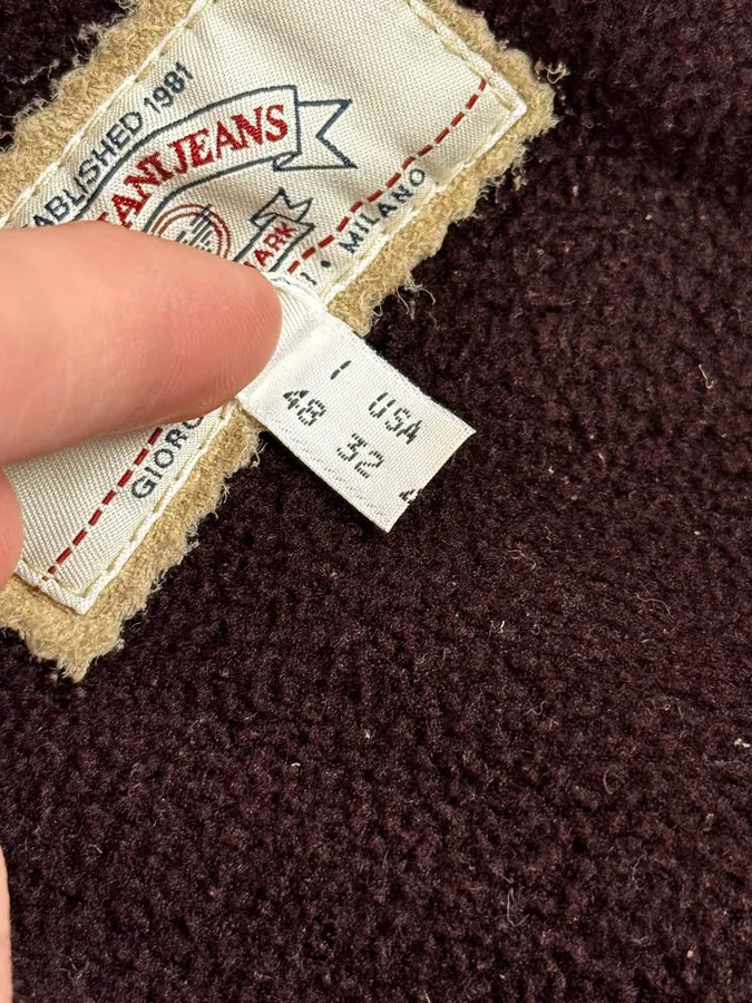 1990s Armani Beige Shearling Leather Jacket tbOktxx 12