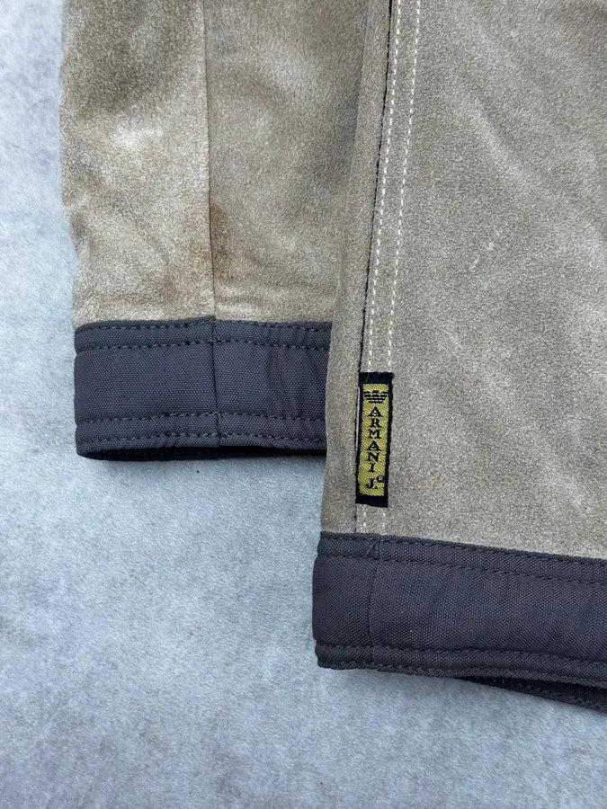 1990s Armani Beige Shearling Leather Jacket tbOktxx 10