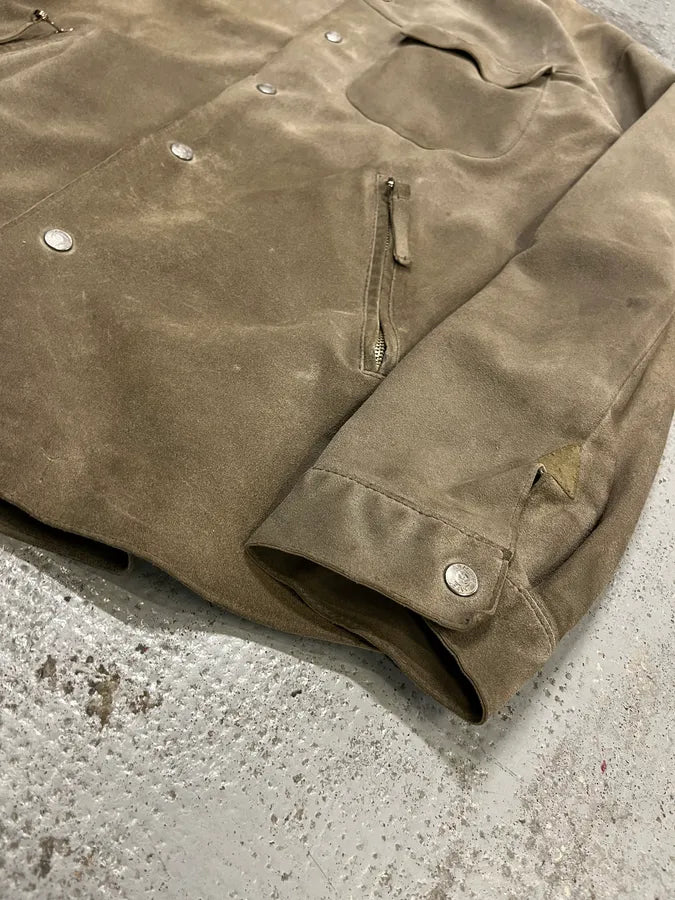 1990s Armani Beige Suede Leather Shirt mXoaahs 5