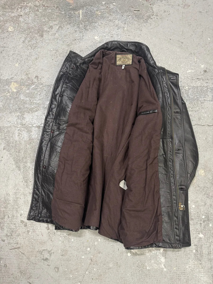 1990s Armani Black Imperial Premium Leather Jacket (M) 7