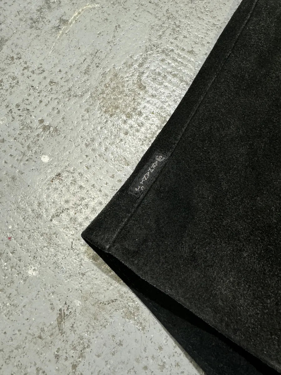 1990s Armani Black Suede Leather Premium Vest (S/M) wQqailL 7