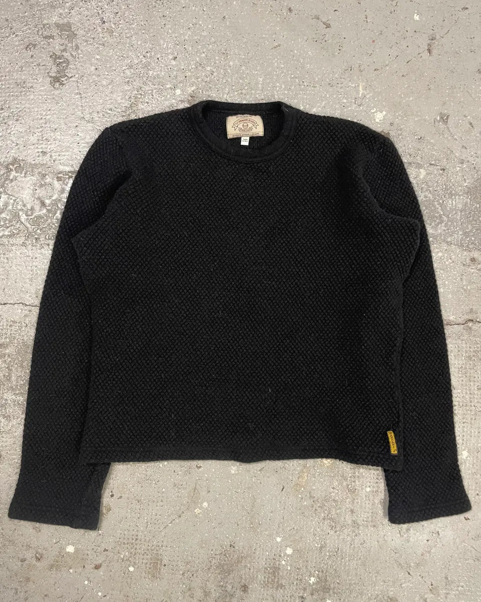 1990s Armani Black Textured Sweater (S) rQHdeLp 0