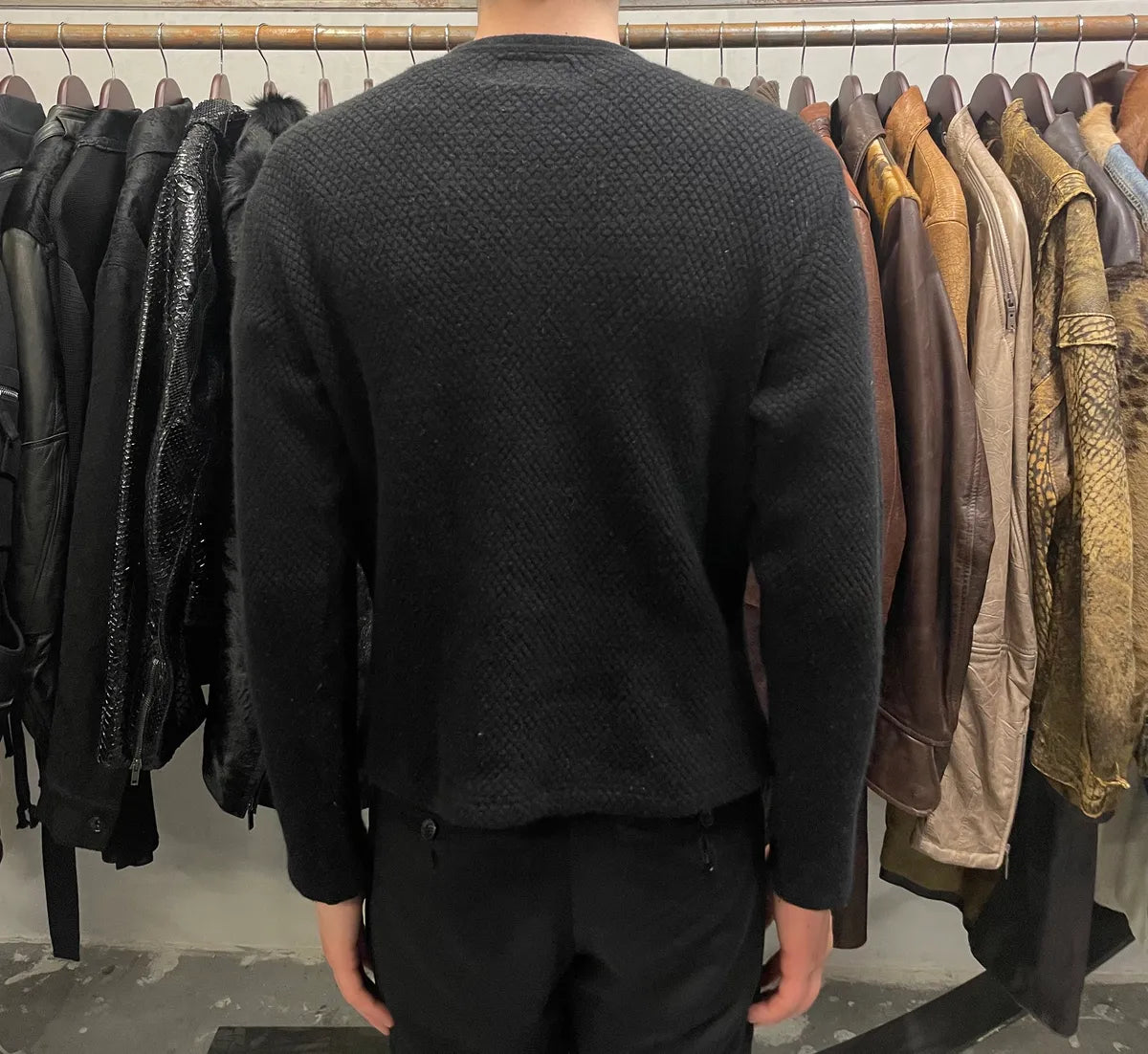 1990s Armani Black Textured Sweater (S) rQHdeLp 2