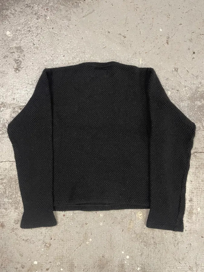 1990s Armani Black Textured Sweater (S) rQHdeLp 6