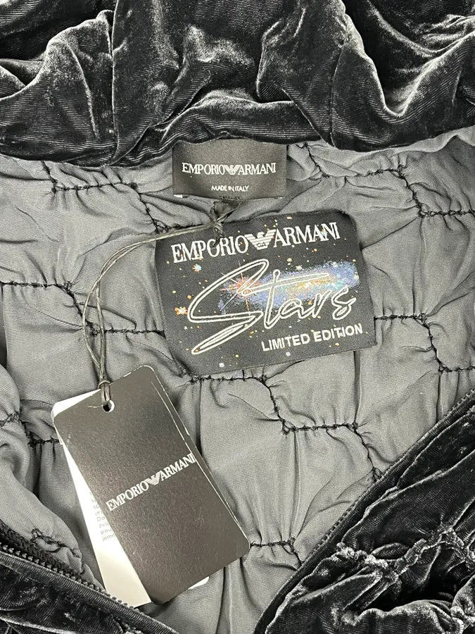2010s Emporio Armani Black Wool Relief Hooded Jacket WtRUDml 8
