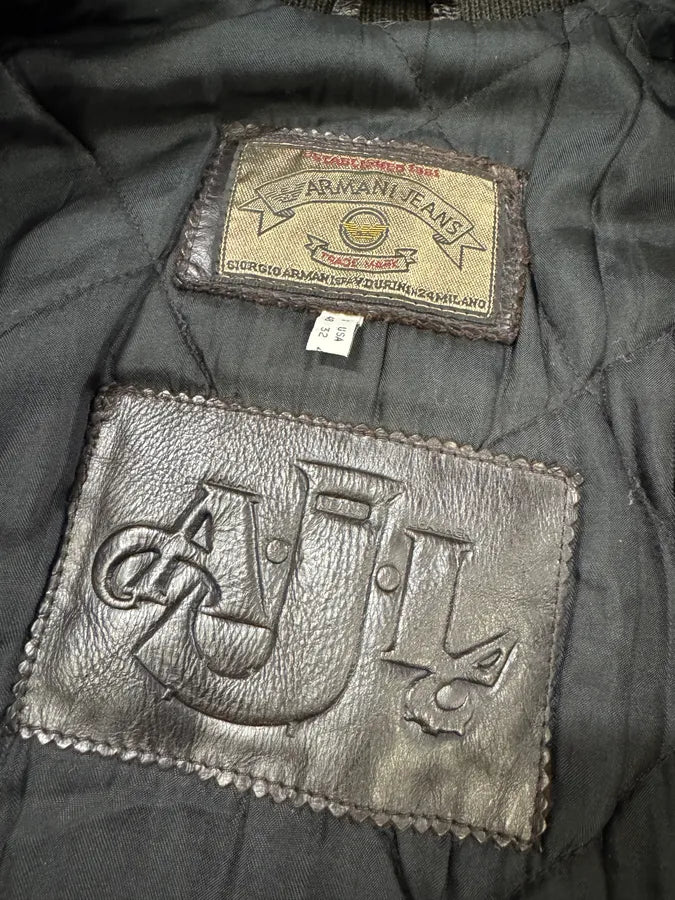 1990s Armani Brown Imperial Pure Italian Leather Jacket (M/L) 4