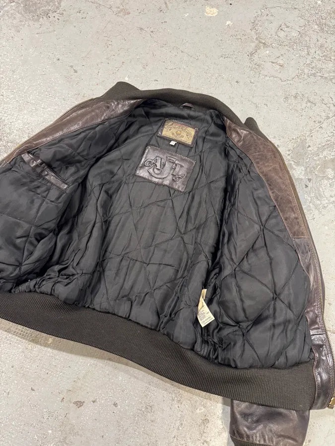 1990s Armani Brown Imperial Pure Italian Leather Jacket (M/L) 5