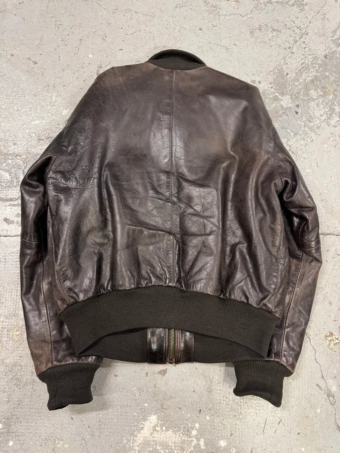 1990s Armani Brown Imperial Pure Italian Leather Jacket (M/L) 9