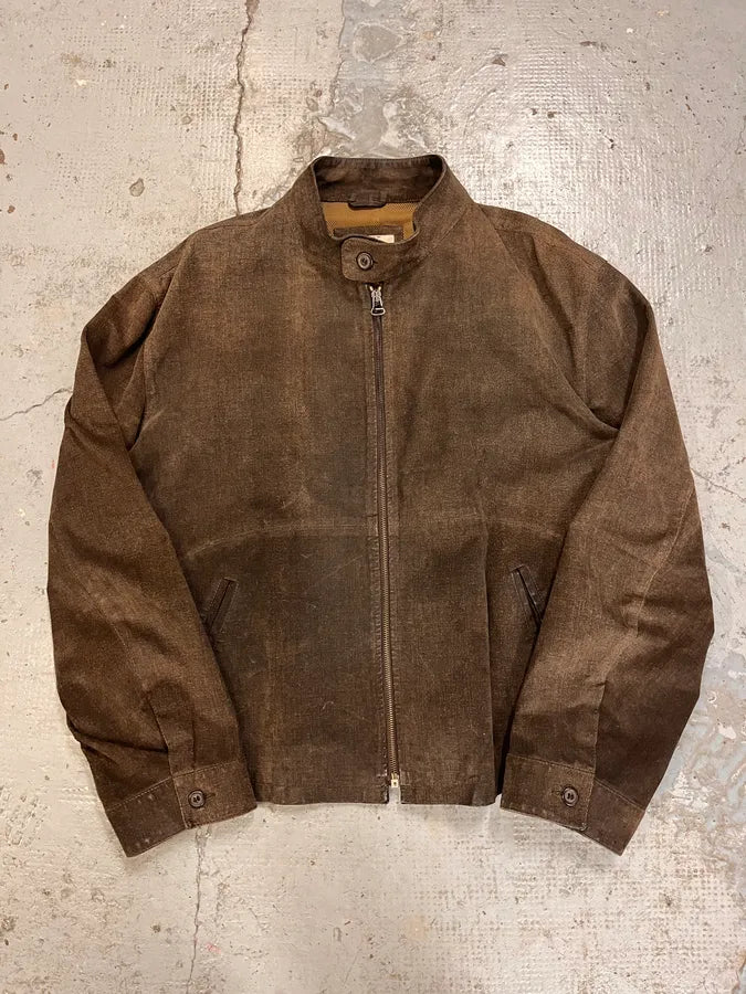 1990s Armani Brown Light Leather Classy Jacket NtgdVMg 0