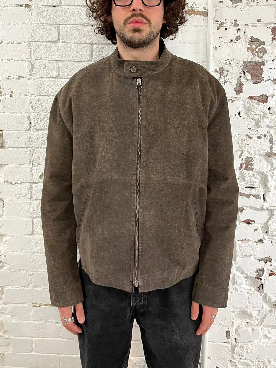 1990s Armani Brown Light Leather Classy Jacket NtgdVMg 1