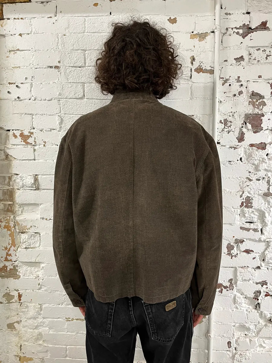 1990s Armani Brown Light Leather Classy Jacket NtgdVMg 2