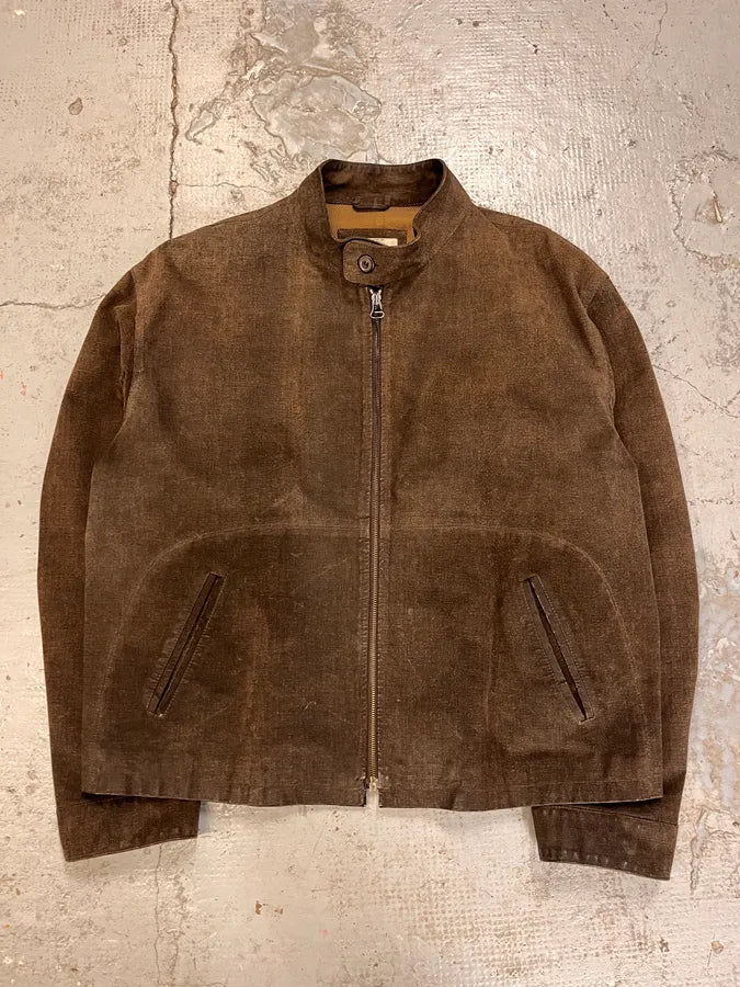 1990s Armani Brown Light Leather Classy Jacket NtgdVMg 3