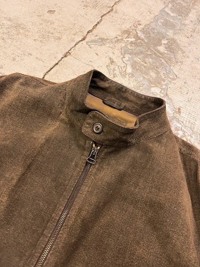 1990s Armani Brown Light Leather Classy Jacket NtgdVMg 4