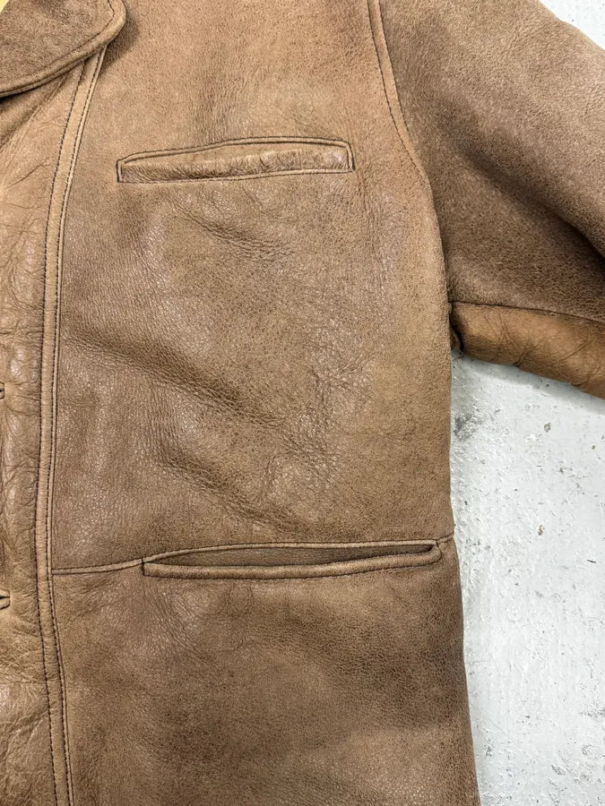 1990s Armani Brown Shearling Aviator Bomber Jacket DgLYAdA 9
