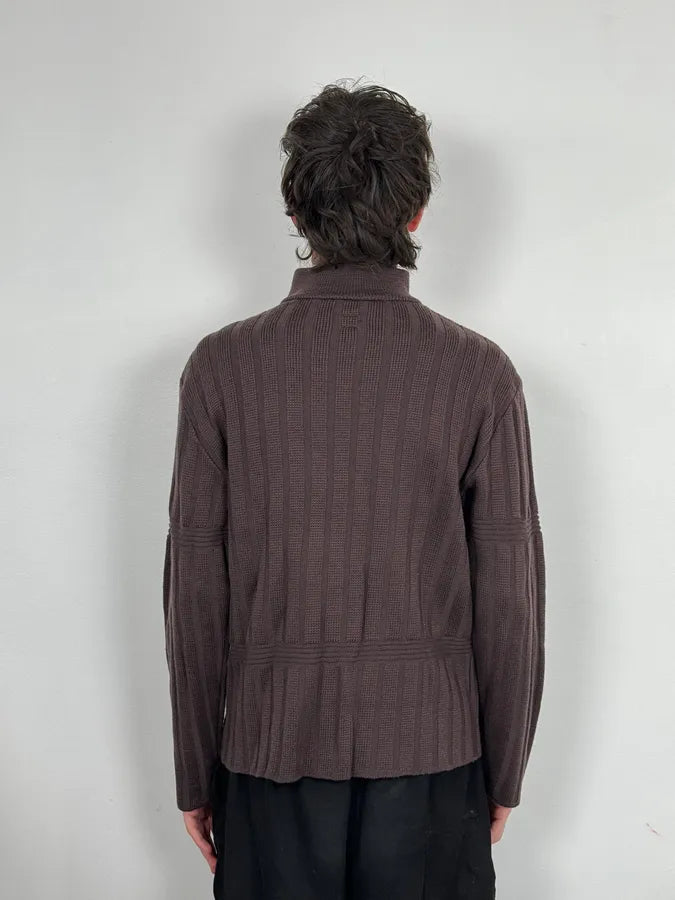 1990s Armani Brown Wool Zip-up Jacket LBPqKqU 2