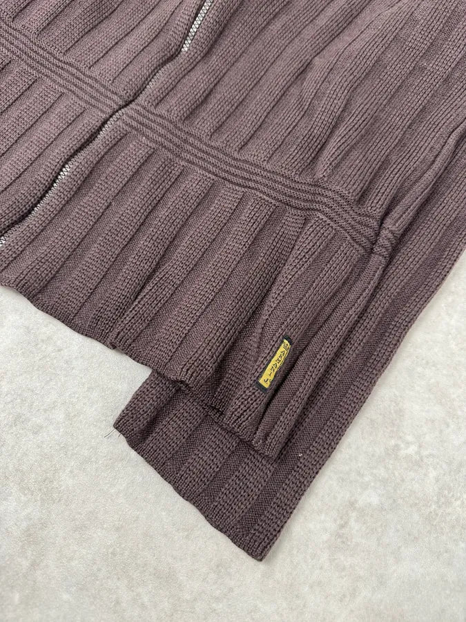 1990s Armani Brown Wool Zip-up Jacket LBPqKqU 4